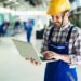 industrial factory employee working in metal manufacturing industry